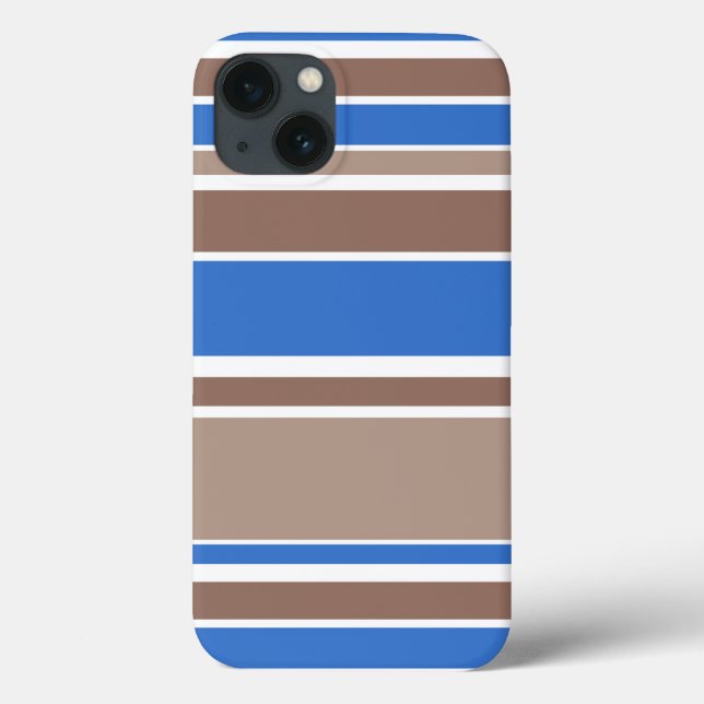 Brown and blue stripes Case-Mate iPhone case (Back)