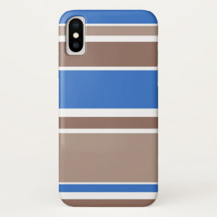 Brown and blue stripes iPhone x case