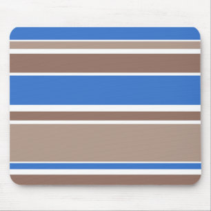 Brown and blue stripes mouse mat