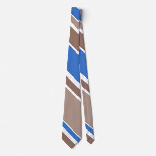 Brown and blue stripes tie