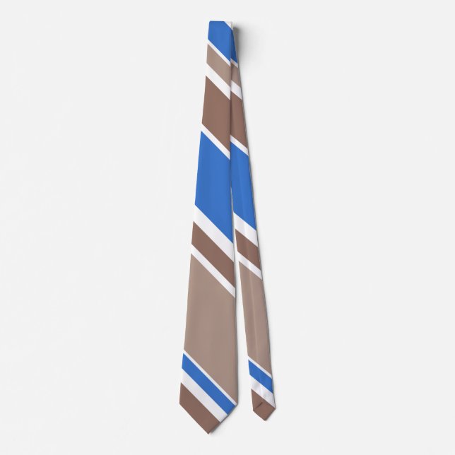 Brown and blue stripes tie (Front)
