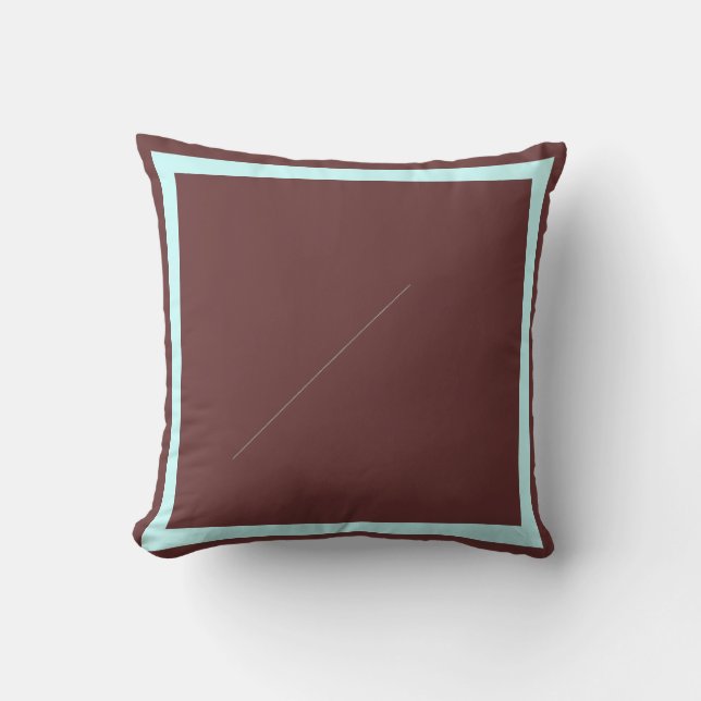 brown and blue / teal floral pillow (Front)