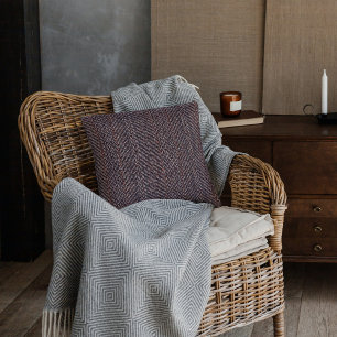 Brown and Blue Tweed Image Throw Pillow