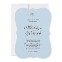 Brown and Blue Wedding invitations