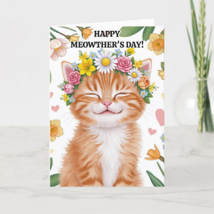 Brown and Cinnamon Cat for Pet Mum on Mother's Day Holiday Card
