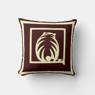 brown and cream CATS  modern  pillow