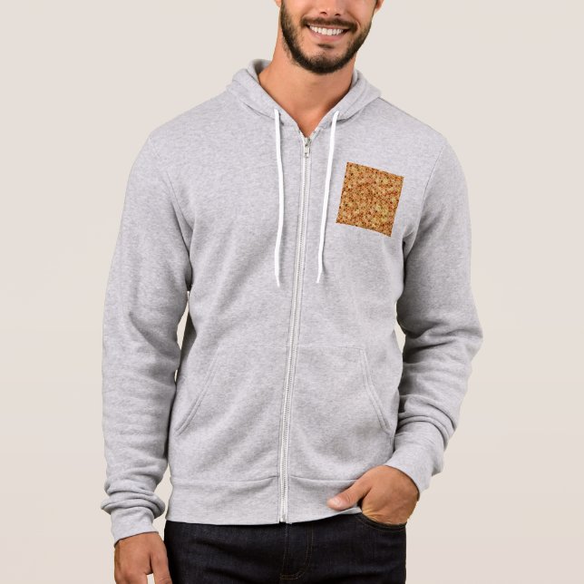 Brown and Cream Cobbled Patchwork Terrazo Pattern. Hoodie (Front)