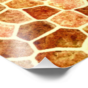 Brown and Cream Cobbled Patchwork Terrazo Pattern Photo Print