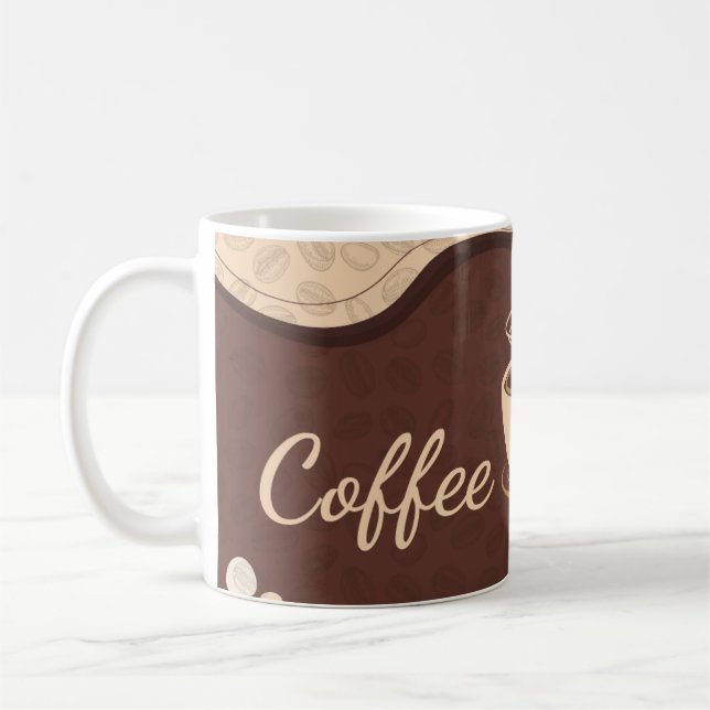 Brown and Cream Minimalist Coffee Time Mug (Left)