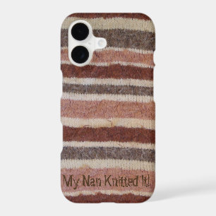 brown and cream retro knitted stripes fun