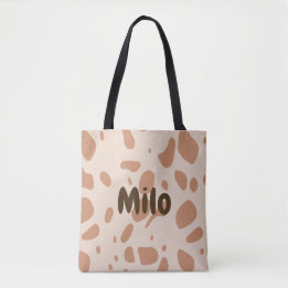 Brown and cream spotted  tote bag