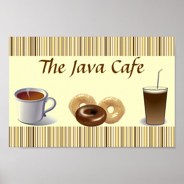 Brown and Cream Striped Kitchen Poster (Front)