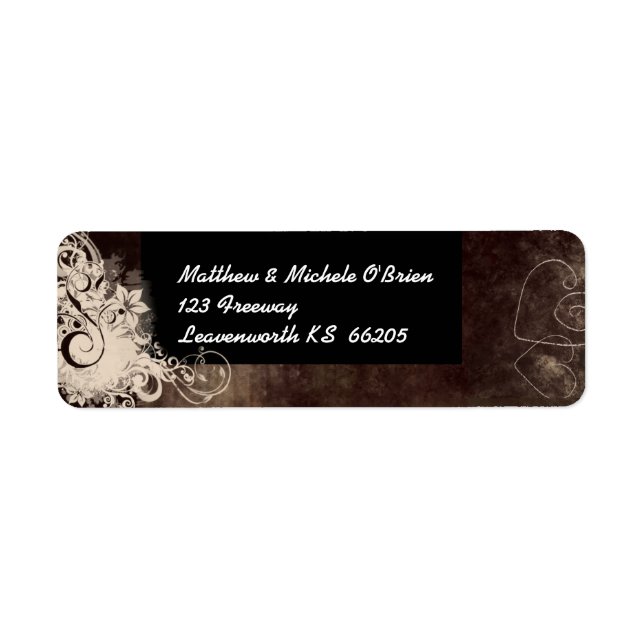 Brown and cream swirl designer label (Front)