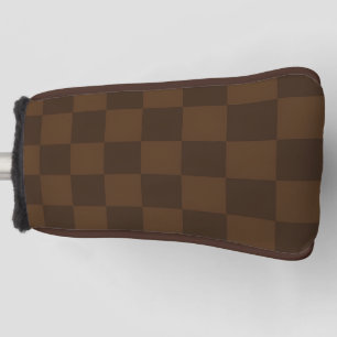 Brown and Dark Brown Check Timeless Warm Classic Golf Head Cover