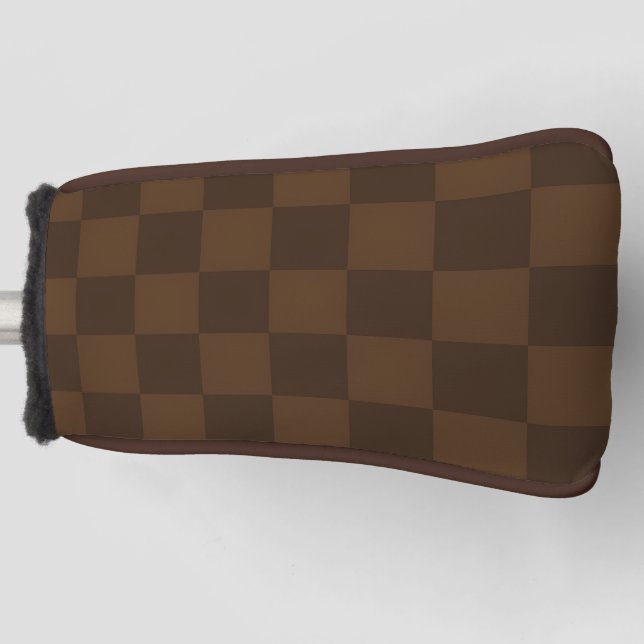 Brown and Dark Brown Check Timeless Warm Classic  Golf Head Cover (Front)