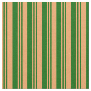 Brown and Dark Green Lines/Stripes Pattern Fabric