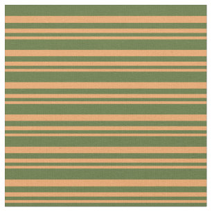 Brown and Dark Olive Green Coloured Pattern Fabric