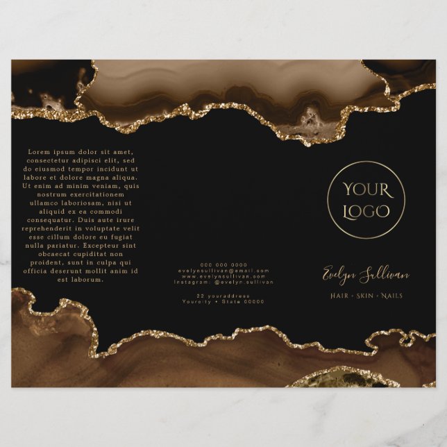 brown and gold agate brochure (Front)