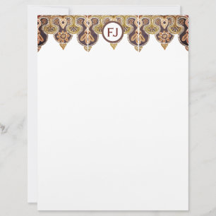 Brown and Gold Border Letterhead