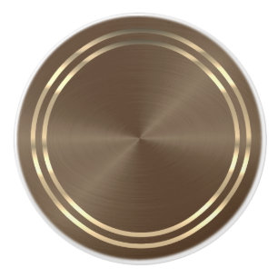 Brown and Gold  Ceramic Knob