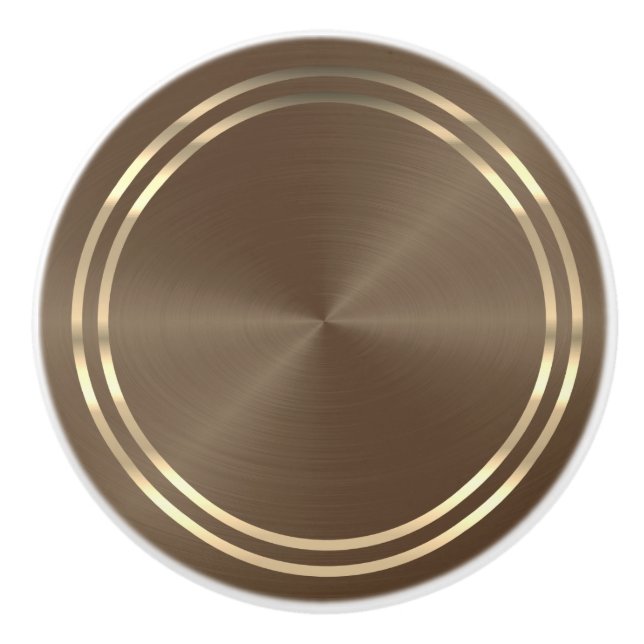 Brown and Gold  Ceramic Knob (Front)