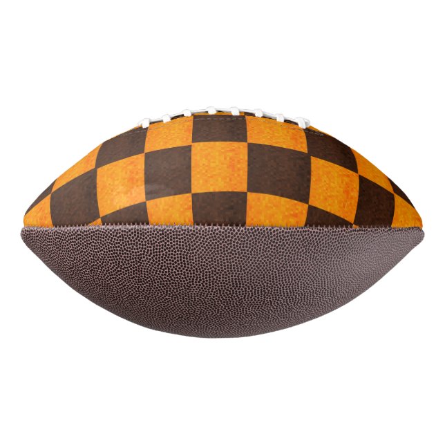 Brown And Gold Checks Pattern,   American Football (Rotated 90)