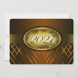 Brown and Gold Class of 2027 Invitation