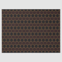Brown and Gold Classy Geometric Honeycomb Pattern