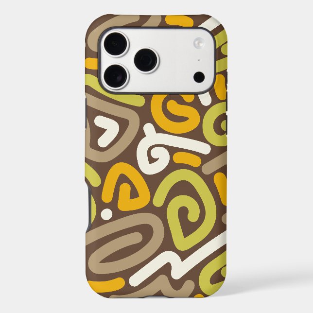 Brown and Gold Earthy Loop Doodle Pattern (Back)