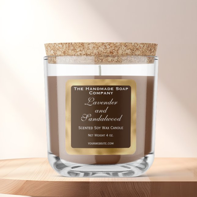 Brown and Gold Foil Candle Label (Creator Uploaded)