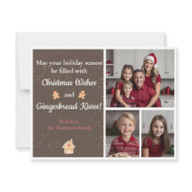 Brown and Gold Gingerbread Holiday Christmas Card