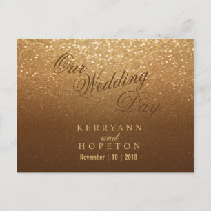 Brown and Gold Glitter - RSVP Postcard