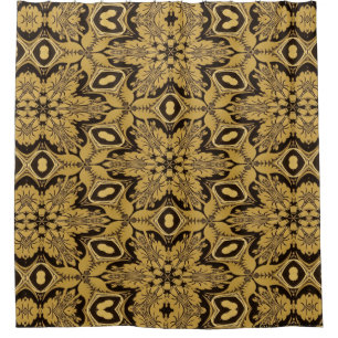 Brown and Gold Kaleidoscope 2593 Shower curtain
