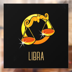 Brown and gold Libra zodiac sign black