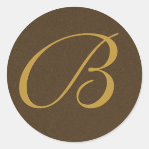 brown and gold Monogrammed Envelope Seals