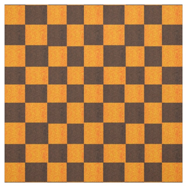 Brown And Gold Mosaic Checks Pattern, Fabric (Swatch)