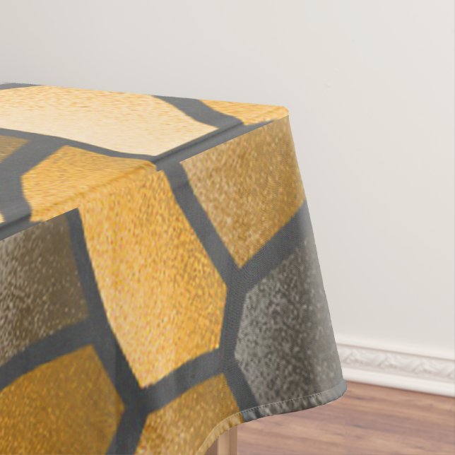 Brown and Gold Mosaic Tablecloth (In Situ)