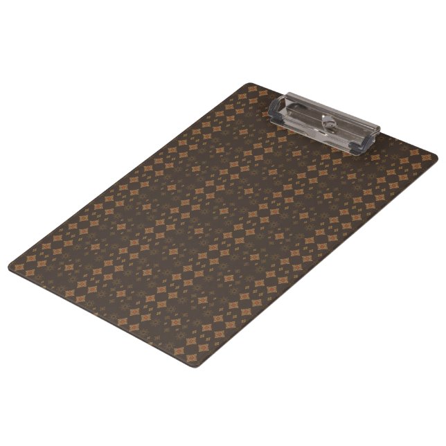 Brown and Gold Retro Vibes Clipboard (Angled)