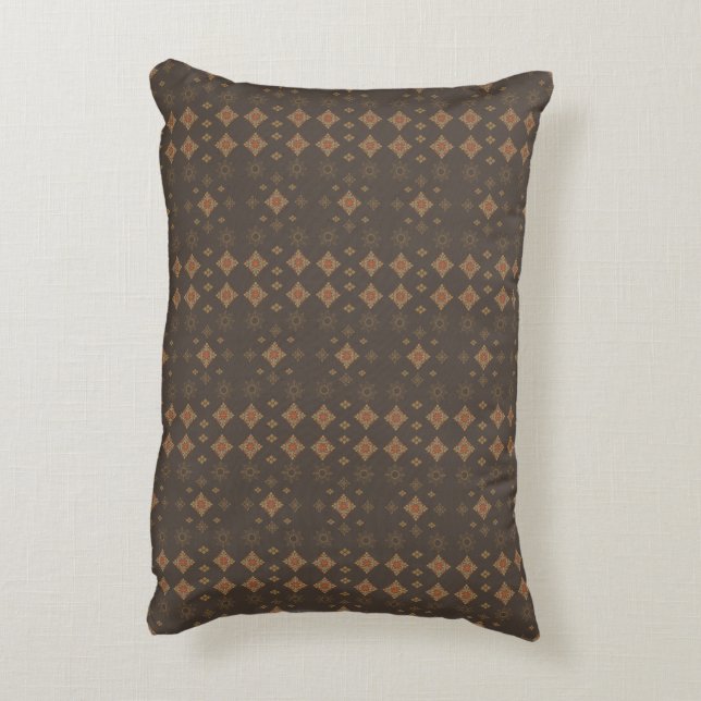 Brown and Gold Retro Vibes Decorative Cushion (Back(Vertical))