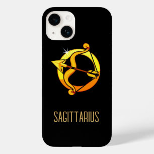 Brown and gold Sagittarius zodiac sign black Case-Mate iPhone 14 Case