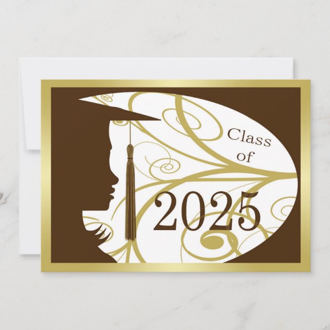 Brown and Gold Silhouette 2025 Card (Front)