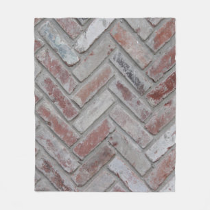 Brown and gray concrete brick wall fleece blanket