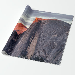 BROWN AND GRAY ROCK FORMATION UNDER GRAY CLOUDS WRAPPING PAPER