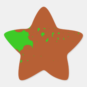 brown and green abstract art star sticker