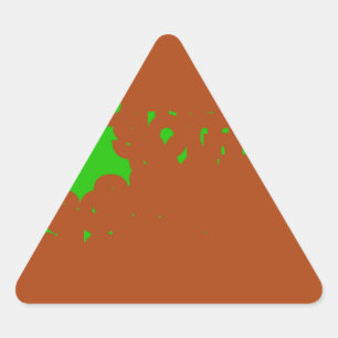 brown and green abstract art triangle sticker