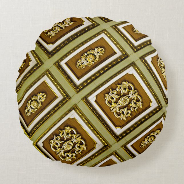Brown and Green Architecture  Round Cushion (Front)
