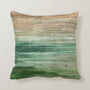 Brown and green art cushion