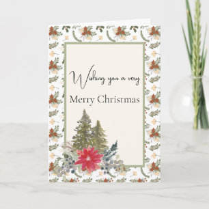Brown and Green Christmas Tree Card