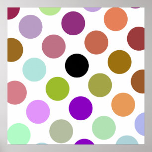 Brown And Green Colorful Dots Poster