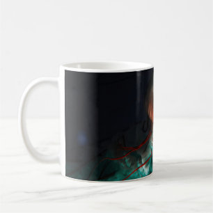 BROWN AND GREEN JELLYFISH COFFEE MUG